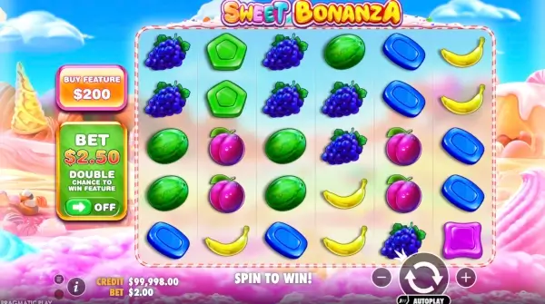 Sweet Bonanza 6x5 grid interface with cluster pays system by Pragmatic Play